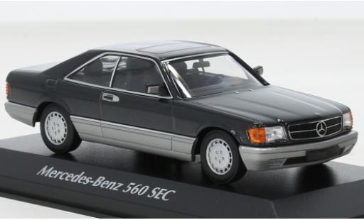 Modellautos Mercedes 560 1/43 Maxichamps SEC (C126) metallise schwarz 1986 Mercedes 560 1/43 Maxichamps SEC (C126) metallise schwarz 1986 modellautos