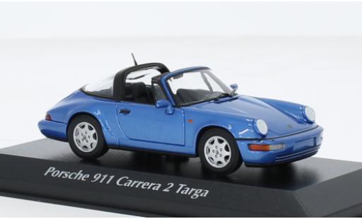 Porsche 964 1/43 Maxichamps 911  Carrera 2 Targa metallise bleu 1991 modellautos