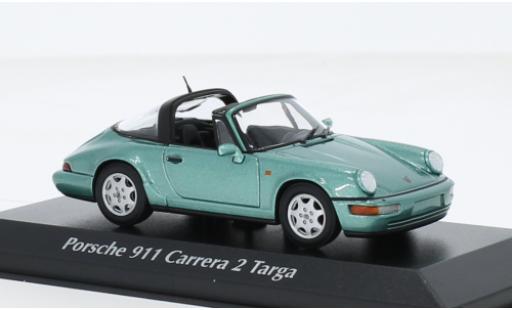 Porsche 964 1/43 Maxichamps 911  Carrera 2 Targa metallise vert 1991 modellautos