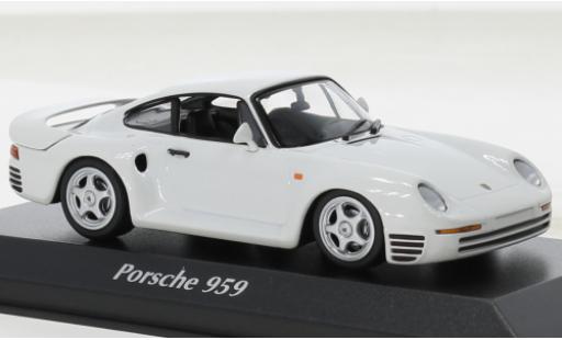 Porsche 959 1/43 Maxichamps metallise blanche 1987 modellautos