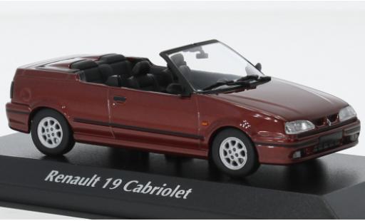 Renault 19 1/43 Maxichamps cabriolet metallise rouge foncé 92 modellautos