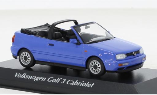 Modellautos Volkswagen Golf 1/43 Maxichamps III Cabriolet blau 1997 Volkswagen Golf 1/43 Maxichamps III Cabriolet blau 1997 modellautos