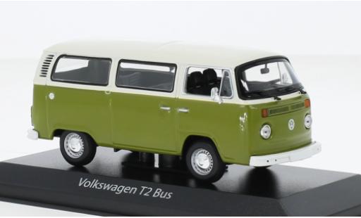 Volkswagen T2 1/43 Maxichamps bus blanche/vert 1972 modellautos