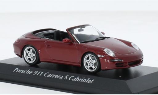Porsche 997 S 1/43 Maxichamps 911  Carrera Cabriolet metallise rot 2005 1:43 modellautos