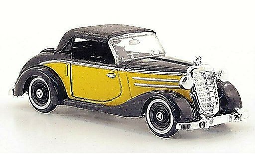 Mercedes 170 Cabriolet 1/87 Busch S Cabrio gelb/schwarz geschlossen 1949 modellautos