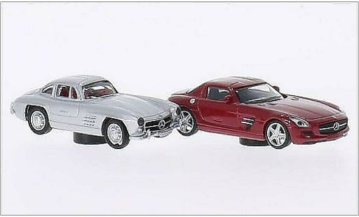 Mercedes 300 Base 1/87 Schuco grau + SLS AMG rot modellautos