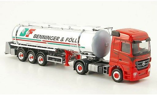 Mercedes Actros Base 1/87 Herpa LH 08 Benninger & Foll Lebensmittelchromtank-SZ modellautos