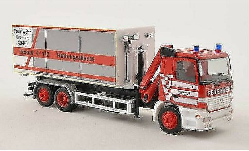 Mercedes Actros Base 1/87 Herpa M Feuerwehr Bremen Abrollcontainer-LKW mit Kran modellautos
