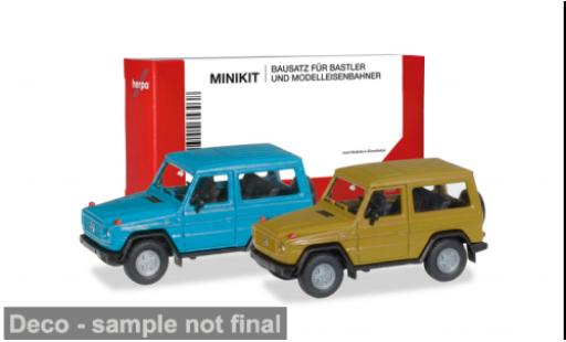 Modellautos Mercedes Classe G blau/gelb 1/87 Herpa MiniKit