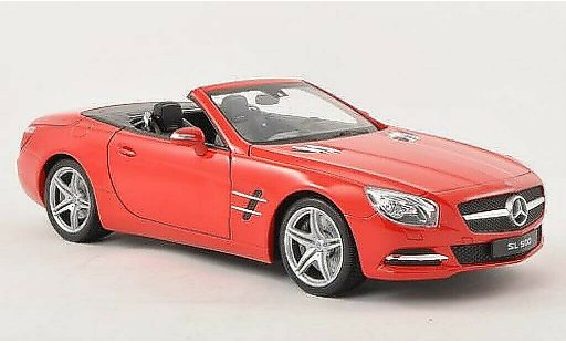 Mercedes Classe SL 500 1/18 Welly (R231) rot Verdeck geoffnet 2012 modellautos