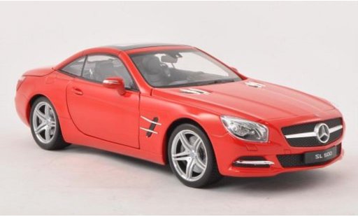 Mercedes Classe SL 500 1/18 Welly (R231) rot Verdeck geschlossen 2012 modellautos