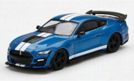 Modellautos Shelby GT 500 1/64 Mini GT Ford Mustang metallise blau/weiss Shelby GT 500 1/64 Mini GT Ford Mustang metallise blau/weiss modellautos