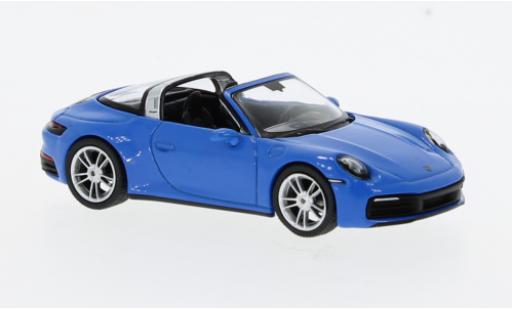 Porsche 911 1/64 Mini GT Targa 4S bleu modellautos