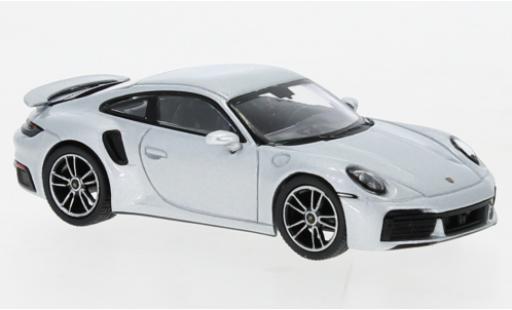 Porsche 911 1/64 Mini GT Turbo S silber modellautos