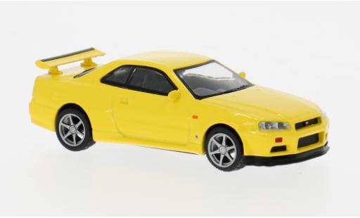 Nissan Skyline 1/64 Mini GT GT-R (R34) V-Spec gelb 1999 1:64 modellautos