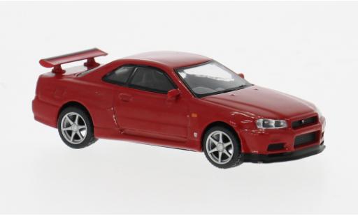 Nissan Skyline 1/64 Mini GT GT-R (R34) V-Spec rot 1999 1:64 modellautos