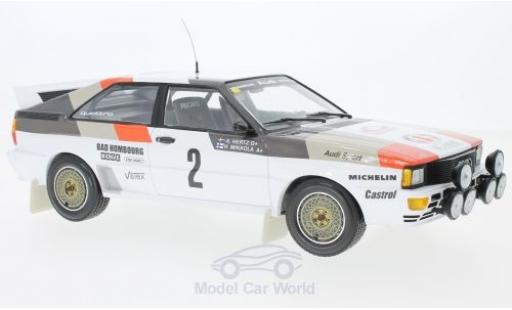 Modellautos Audi Quattro 1/18 Minichamps quattro A1 No.2 Sport Rallye WM Rallye Monte Carlo 1983 H.Mikkola/A.Hertz Audi Quattro 1/18 Minichamps quattro A1 No.2 Sport Rallye WM Rallye Monte Carlo 1983 H.Mikkola/A.Hertz modellautos