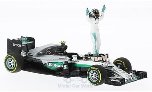 Mercedes F1 1/43 Minichamps W07 Hybrid No.6 AMG Petronas Team Formel 1 GP Abu Dhabi 2016 mit Figur N.Rosberg modellautos