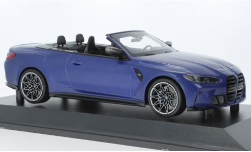 Bmw M4 1/18 Minichamps cabriolet bleu mat 2020 modellautos