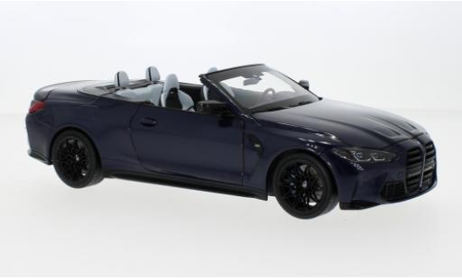 Bmw M4 1/18 Minichamps cabriolet metallise bleu foncé 2020 modellautos