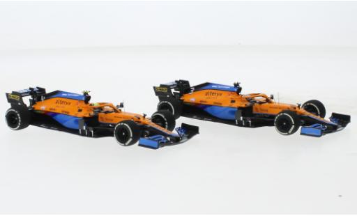 McLaren F1 1/43 Minichamps 2er Set: MCL35M No.3 + 4 Team Formel 1 GP Italien 2021 modellautos