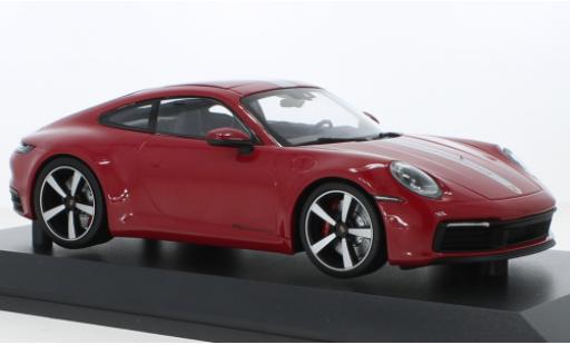 Porsche 992 4S 1/18 Minichamps 911  Carrera rot/silber 2019 modellautos