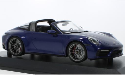 Porsche 992 Targa 1/18 Minichamps 911  4 GTS metallise bleu 2021 modellautos