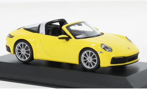 Porsche 992 Targa 1/43 Minichamps 911  4S jaune 2020 modellautos