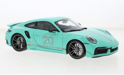 Porsche 992 Turbo s 1/18 Minichamps 911  Turbo S Sport Design grün 2021 modellautos