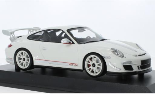 Porsche 997 GT3 RS 1/18 Minichamps 911 (/II) 4.0 blanche 2011 modellautos