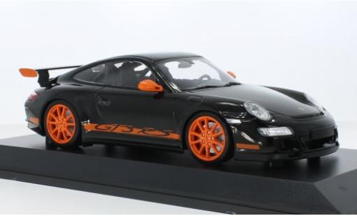 Porsche 997 GT3 RS 1/18 Minichamps 911  schwarz/orange 2007 1:18 modellautos