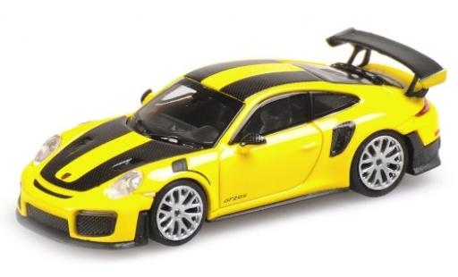 Modellautos Porsche 991 GT2 RS 1/87 Minichamps 911 GT2 RS gelb 2018 avec Carbon-Streifen Porsche 991 GT2 RS 1/87 Minichamps 911 GT2 RS gelb 2018 avec Carbon-Streifen modellautos
