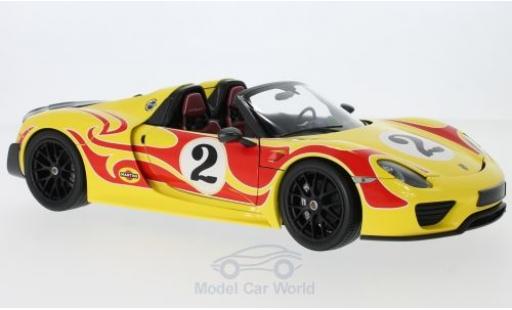 Modellautos Porsche 918 1/18 Minichamps Spyder gelb/rot Weissach-Package No.2 2015 Weissach Package Porsche 918 1/18 Minichamps Spyder gelb/rot Weissach-Package No.2 2015 Weissach Package modellautos