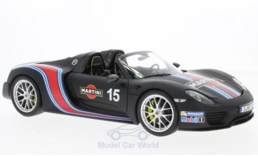 Modellautos Porsche 918 2013 1/18 Minichamps Spyder matt-schwarz Martini 2013 Weissach-Package Porsche 918 2013 1/18 Minichamps Spyder matt-schwarz Martini 2013 Weissach-Package modellautos