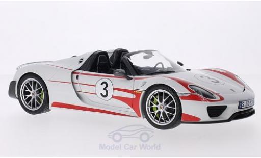 Modellautos Porsche 918 2013 1/18 Minichamps Spyder weiss/Dekor 2013 Weissach Package No.3 Salzburg Porsche 918 2013 1/18 Minichamps Spyder weiss/Dekor 2013 Weissach Package No.3 Salzburg modellautos
