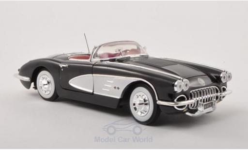 Chevrolet Corvette 1/18 Motormax C1 schwarz/silber 1958 modellautos