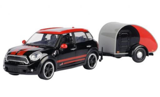 Modellautos Mini Cooper 1/24 Motormax S All4 Countryman schwarz/rot avec caravane Mini Cooper 1/24 Motormax S All4 Countryman schwarz/rot avec caravane modellautos
