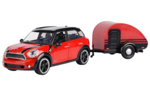 Modellautos Mini Cooper 1/24 Motormax S Countryman rot/schwarz avec caravane Mini Cooper 1/24 Motormax S Countryman rot/schwarz avec caravane modellautos