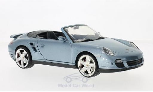Porsche 997 Turbo 1/18 Motormax 911 () Turbo Cabriolet mettalic blau modellautos