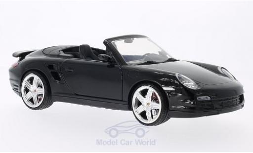 Porsche 997 Turbo 1/18 Motormax 911 () Turbo Cabriolet schwarz ohne Vitrine modellautos