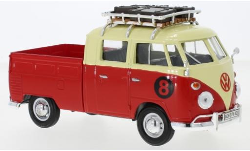 Modellautos Volkswagen T1 1/24 Motormax Doka beige/rot mit Dachgepäckträger No.8 Volkswagen T1 1/24 Motormax Doka beige/rot mit Dachgepäckträger No.8 modellautos