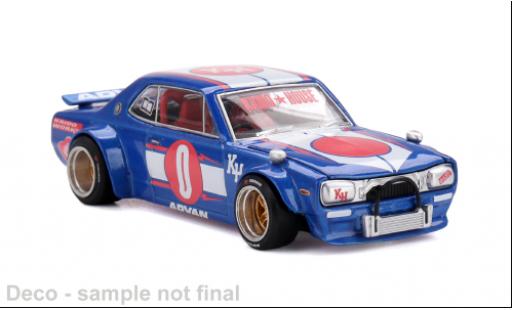 Nissan Skyline 1/64 Mini GT GT-R (KPGC10) blau/Dekor 1969 1:64 modellautos