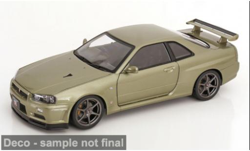 Modellautos Nissan Skyline R34 GT-R V-Spec N&Atilde;&frac14;r gr&Atilde;&frac14;n 2001 1/12 KK Scale