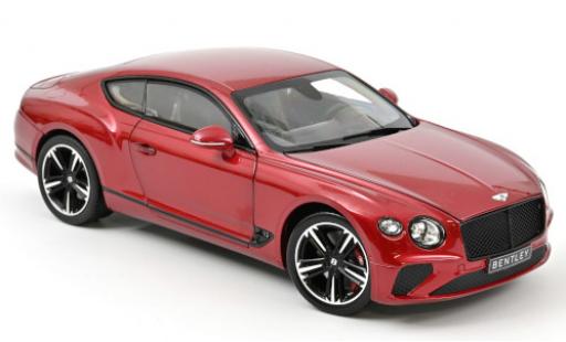 Bentley Continental 1/18 Norev GT mettalic rot 2018 modellautos