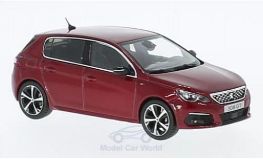 Peugeot 308 GT 1/43 Norev GT mettalic rot 2017 modellautos