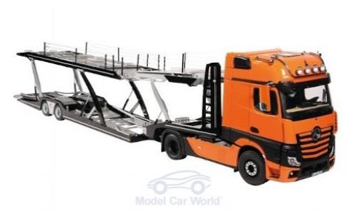 Modellautos Mercedes Actros 1/18 NZG GigaSpace 4X2 FH25 orange/schwarz Autotransporter Mercedes Actros 1/18 NZG GigaSpace 4X2 FH25 orange/schwarz Autotransporter modellautos