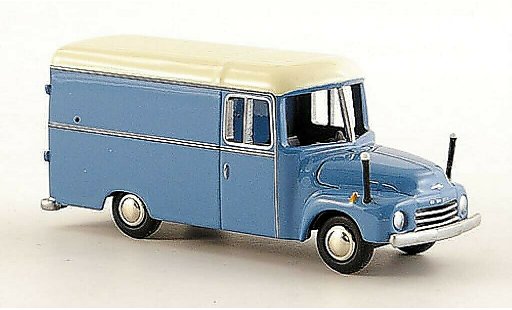 Opel Blitz Type B 1/87 Bub 1.75t Kasten blau/weiss modellautos