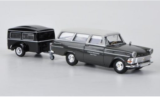 Opel Rekord P2 1/87 Brekina PII Caravan mit Westfalia-Bestattungsanhanger modellautos