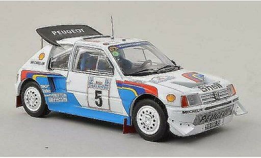 Peugeot 205 Turbo 16 1/43 IXO 16V Evo2 No.5 Rally Akropolis 1986 /J.Piironen modellautos