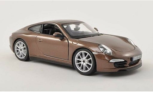 Porsche 911 S 1/24 Burago Carrera braun modellautos